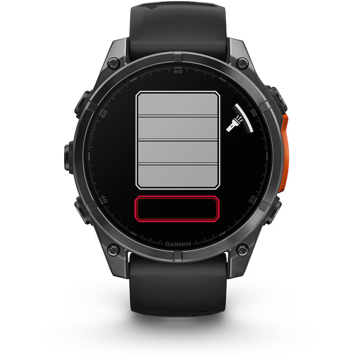 Smartwatch Garmin fenix 8, 47mm, AMOLED, Glass, Otel inoxidabil, Slate Gray, Black Silicone Band